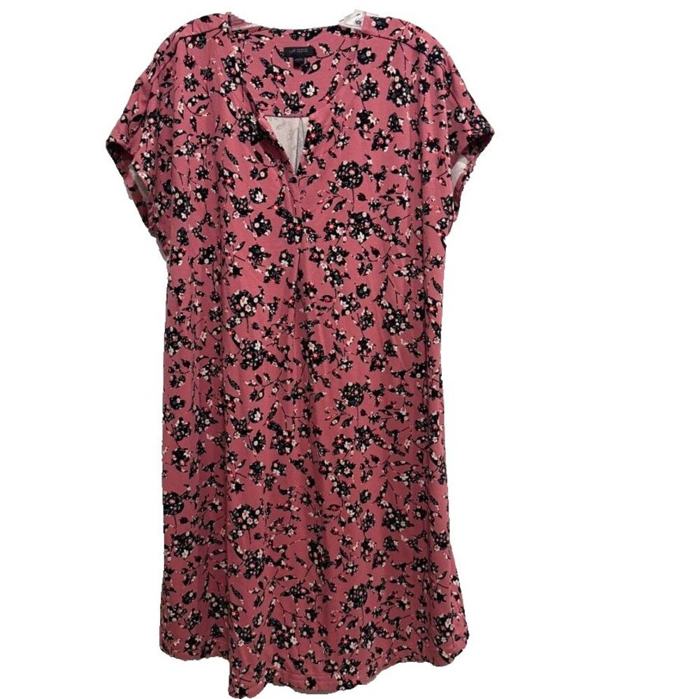 J Jill Wearever Women Large Tunic Dress Ditsy Floral Stretch Casual Boho Modest